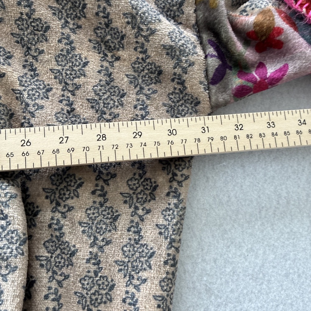 Natural Life Long Cozy Patchwork Blanket Kimono Pink Trim S/M Sherpa Lined Boho - Picture 14 of 16